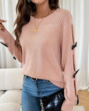 Bow-tie long-sleeved round neck Jumper