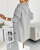 Hooded Dual Pocket Long Sleeve Cardigan