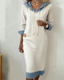 Hooded Fashionable Waist Dress