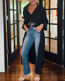 Casual Solid Color Lapel Shirt