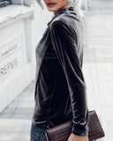 Solid Color Long-Sleeved Design Top