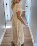 V-Neck Elegant Lace Waist Dress