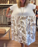 Casual Temperament Printed Round Neck Dress