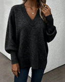 Lantern Sleeve V Neck Jumper