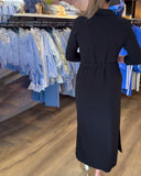 Lapel Solid Color Tie Slim Dress