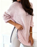 Crew Neck Contrasting Color Jumper