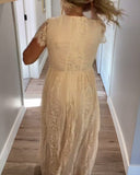 V-Neck Elegant Lace Waist Dress