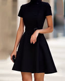 Fashionable Slim Waist Button Front Dress