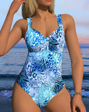 Leopard Print One-Piece Swimsuit