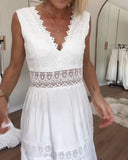 Lace V-neck tank dress