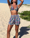 Resort Print Boxer Two-Piece Swimsuit