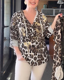 Hooded Loose Leopard Print Coat