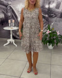 Crew Neck Leopard Print Dress