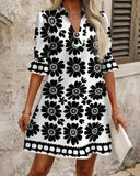 Elegant Floral Straight Dress