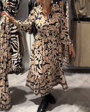Lapel Print Fashion Dress