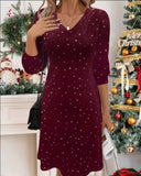Star Pattern V-Neck Dress