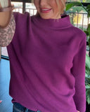 High-Necked Elegant Three-Quarter Sleeve Pullover