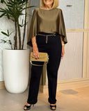 Batwing Sleeve Satin Blouse