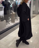 Lantern Sleeve Loose Button Dress