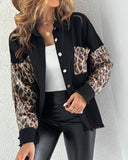 Pocketed Leopard-Print Paneled Coat