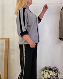 Casual Striped Knitted T-Shirt