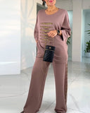 Round Neck Loose Casual Long Sleeve Suit