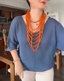 V-Neck Fashionable Knit Top