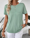 Solid Color Simple Round Neck T-Shirt