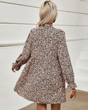 Leopard Print Temperamental V-Neck Dress