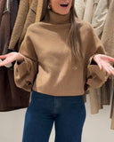 Solid Color Turtleneck Base Sweater