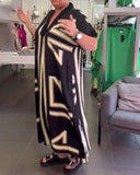 V-Neck Oversized Printed Dress
