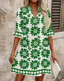 Elegant Floral Straight Dress