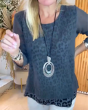 Crew Neck Leopard Print Top