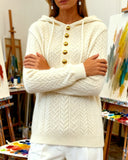 Hooded Fashionable Button Pullover