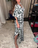 Casual Fashion Slit Short Sleeve Dress