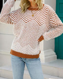 Crew Neck Pullover Striped Sweater