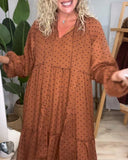 Loose-Fit Dress with Polka Dot Print