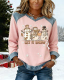 Denim Patchwork Print Sweatshirt