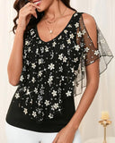 Fashion V-Neck Printed Blouse