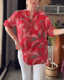 Elegant Long-Sleeved Printed Blouse