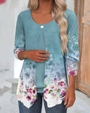 Irregular One Button Fake Two Piece Blouse