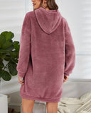Fashionable Casual And Comfortable Fuzzy Hoodie Dress