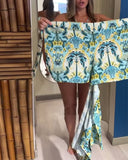 Halter Neck One Piece Boxer Swimsuit