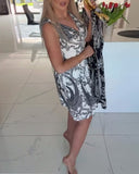 Casual V-Neck Printed Dress