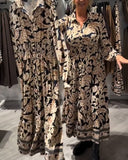 Lapel Print Fashion Dress