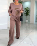 Round Neck Loose Casual Long Sleeve Suit