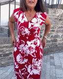 Casual Sleeveless Printed V-Neck Dress
