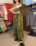 Printed Pleated Straight Dress