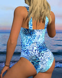Leopard Print One-Piece Swimsuit