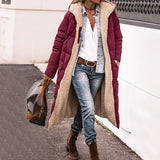 Women Solid Hooded Fleece Lined Sherpa Zipper Coat